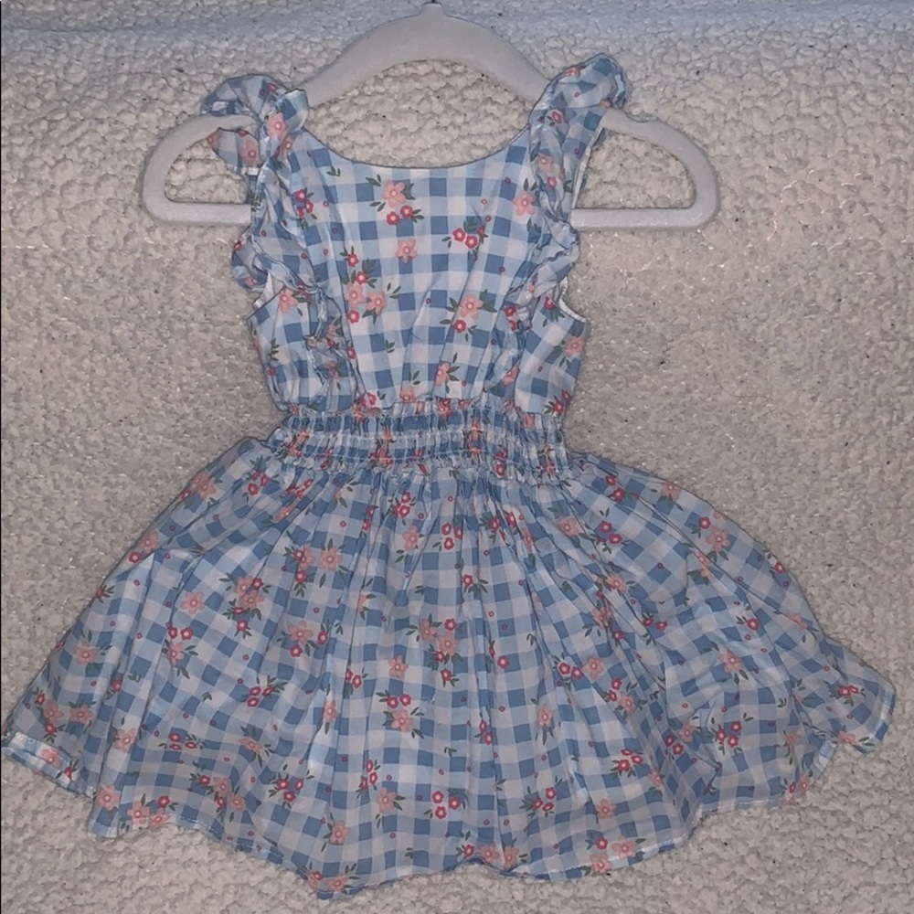 Mila and Emma Checkered Floral Dress